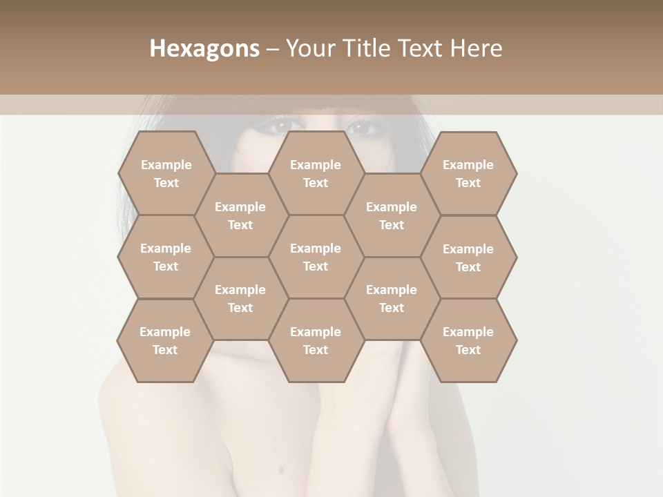 A Woman With Black Hair Is Posing For A Picture PowerPoint Template