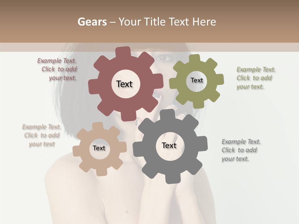 A Woman With Black Hair Is Posing For A Picture PowerPoint Template