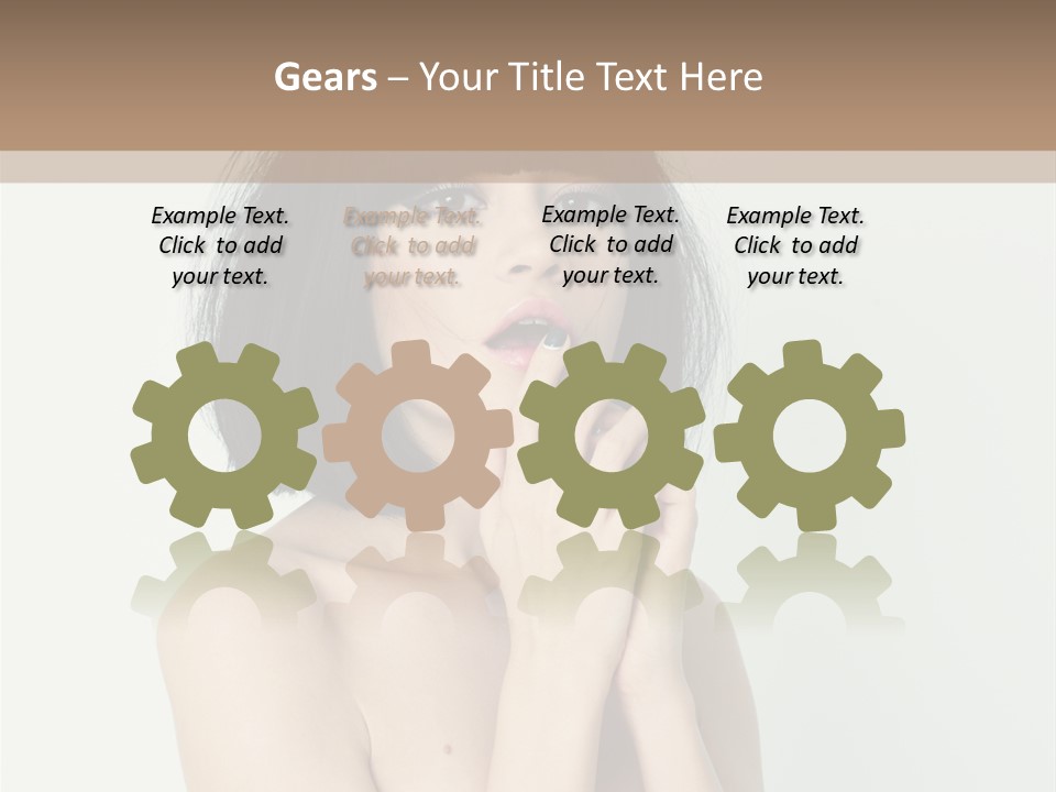 A Woman With Black Hair Is Posing For A Picture PowerPoint Template