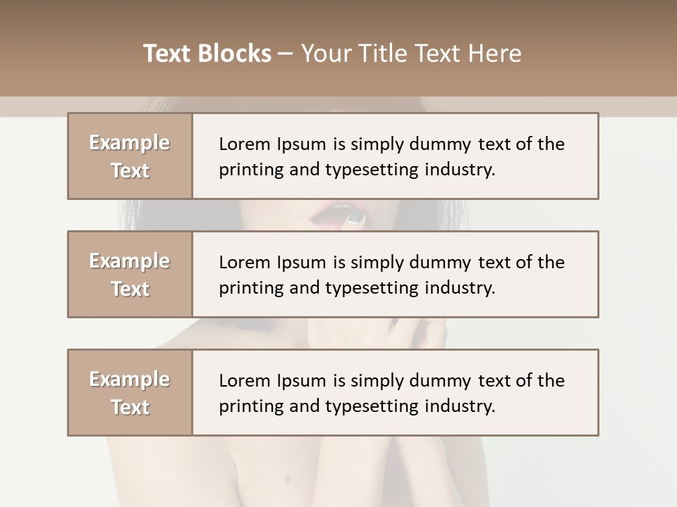 A Woman With Black Hair Is Posing For A Picture PowerPoint Template