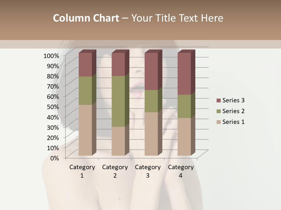 A Woman With Black Hair Is Posing For A Picture PowerPoint Template