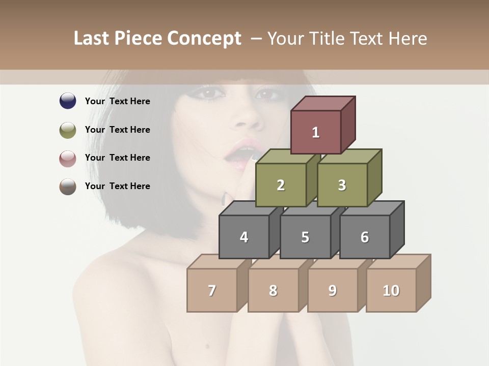 A Woman With Black Hair Is Posing For A Picture PowerPoint Template