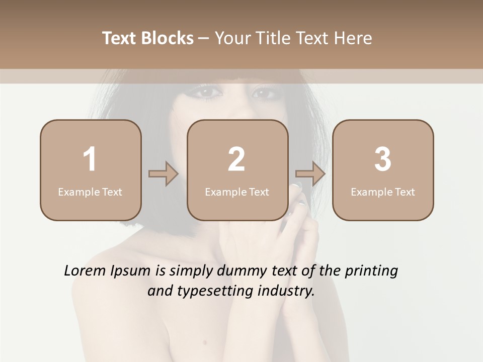 A Woman With Black Hair Is Posing For A Picture PowerPoint Template