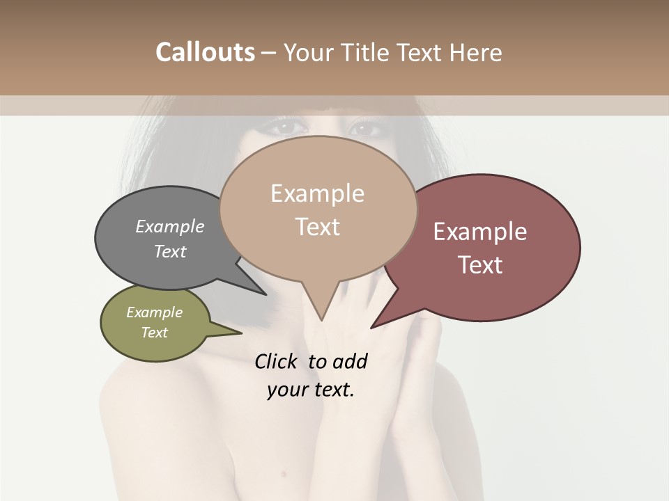 A Woman With Black Hair Is Posing For A Picture PowerPoint Template