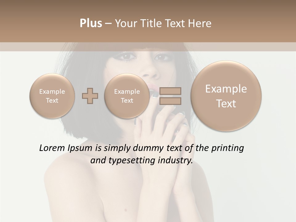 A Woman With Black Hair Is Posing For A Picture PowerPoint Template