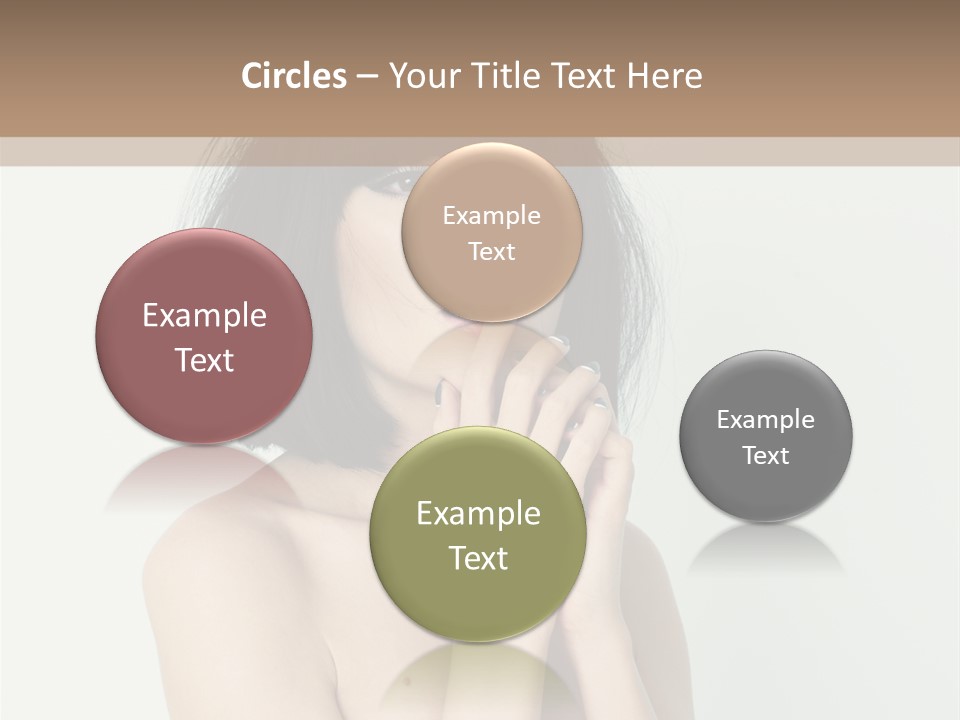 A Woman With Black Hair Is Posing For A Picture PowerPoint Template