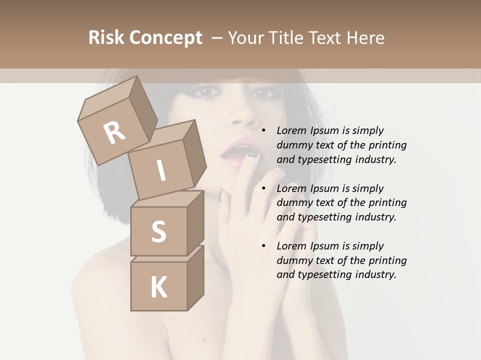 A Woman With Black Hair Is Posing For A Picture PowerPoint Template