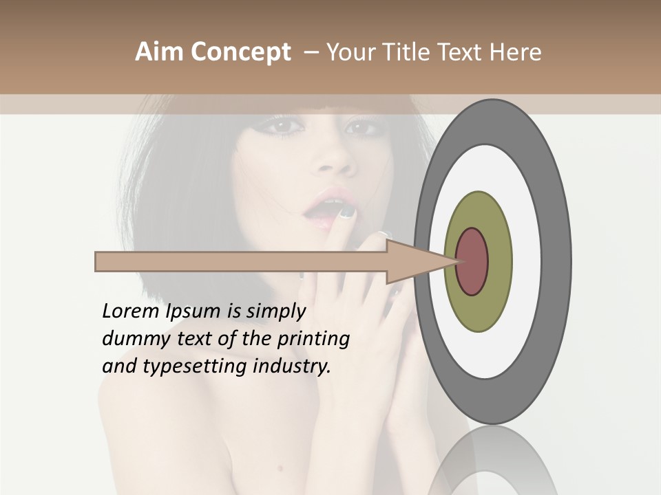 A Woman With Black Hair Is Posing For A Picture PowerPoint Template