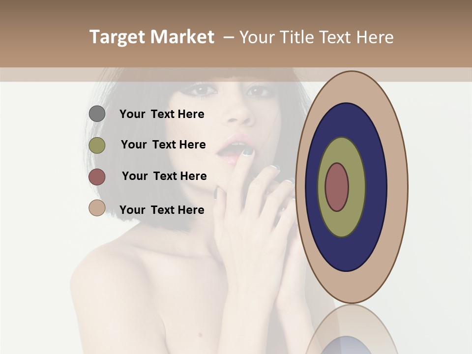 A Woman With Black Hair Is Posing For A Picture PowerPoint Template