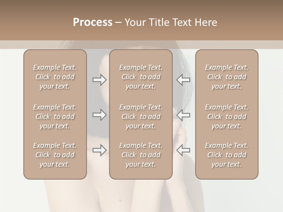 A Woman With Black Hair Is Posing For A Picture PowerPoint Template