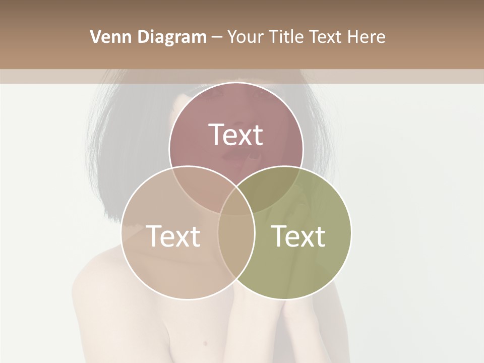 A Woman With Black Hair Is Posing For A Picture PowerPoint Template