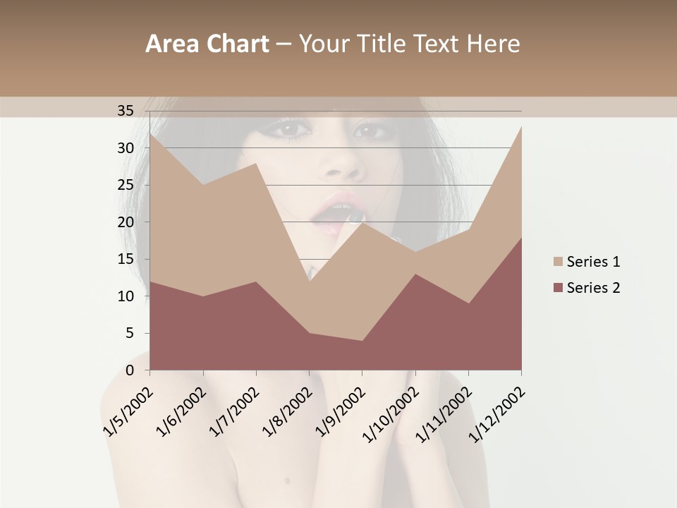 A Woman With Black Hair Is Posing For A Picture PowerPoint Template