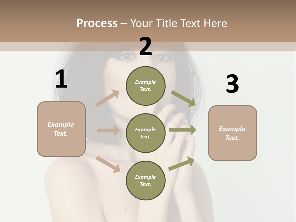 A Woman With Black Hair Is Posing For A Picture PowerPoint Template