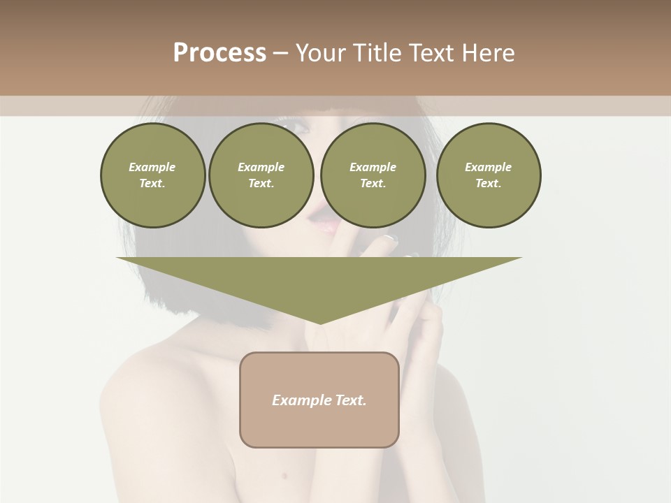 A Woman With Black Hair Is Posing For A Picture PowerPoint Template