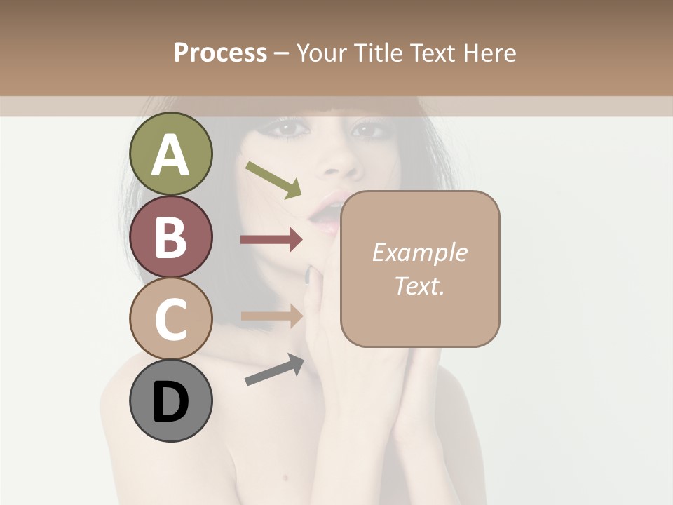 A Woman With Black Hair Is Posing For A Picture PowerPoint Template