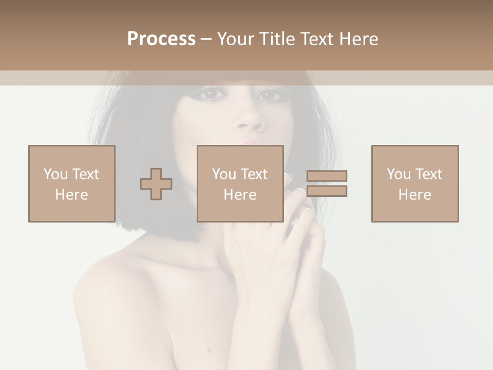 A Woman With Black Hair Is Posing For A Picture PowerPoint Template