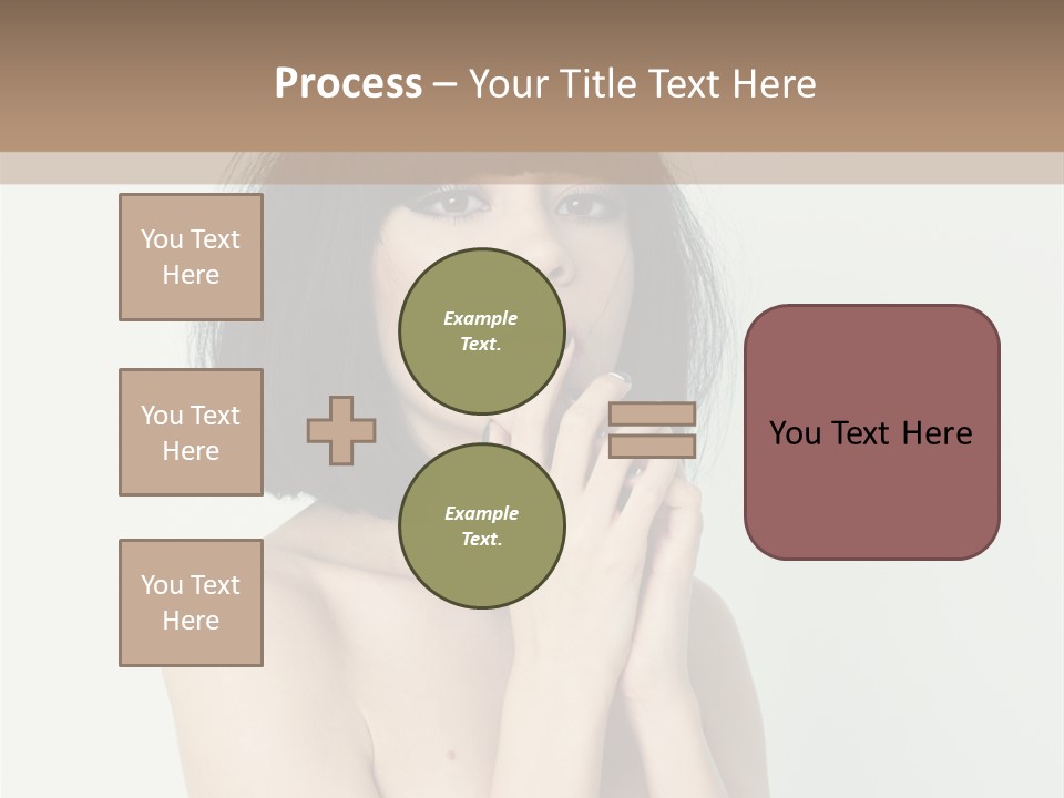 A Woman With Black Hair Is Posing For A Picture PowerPoint Template