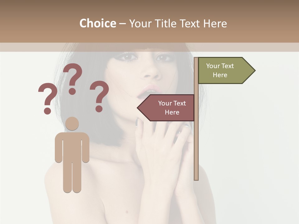 A Woman With Black Hair Is Posing For A Picture PowerPoint Template