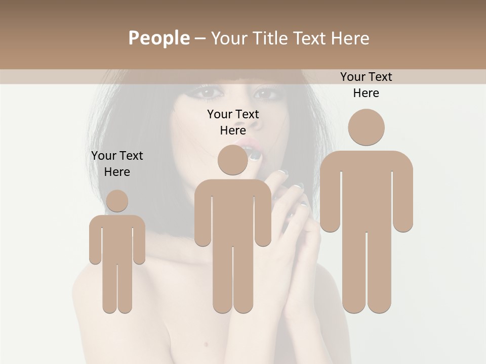 A Woman With Black Hair Is Posing For A Picture PowerPoint Template