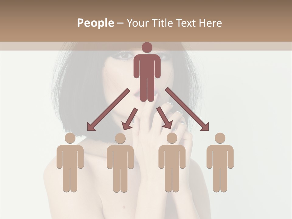 A Woman With Black Hair Is Posing For A Picture PowerPoint Template