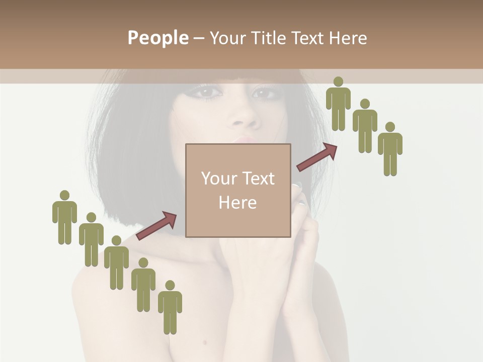 A Woman With Black Hair Is Posing For A Picture PowerPoint Template