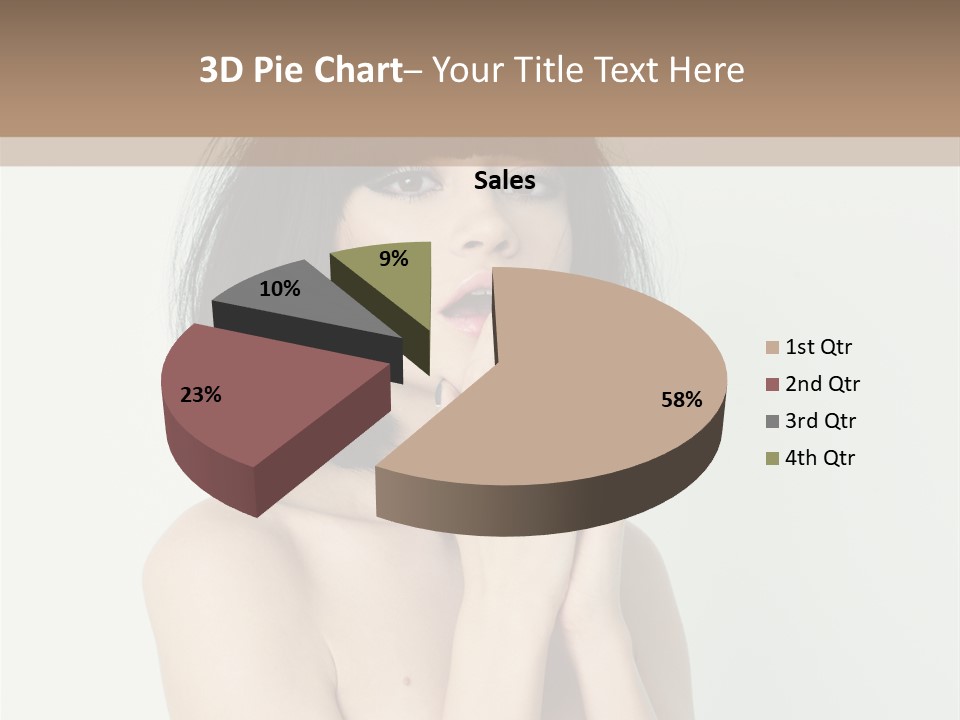 A Woman With Black Hair Is Posing For A Picture PowerPoint Template