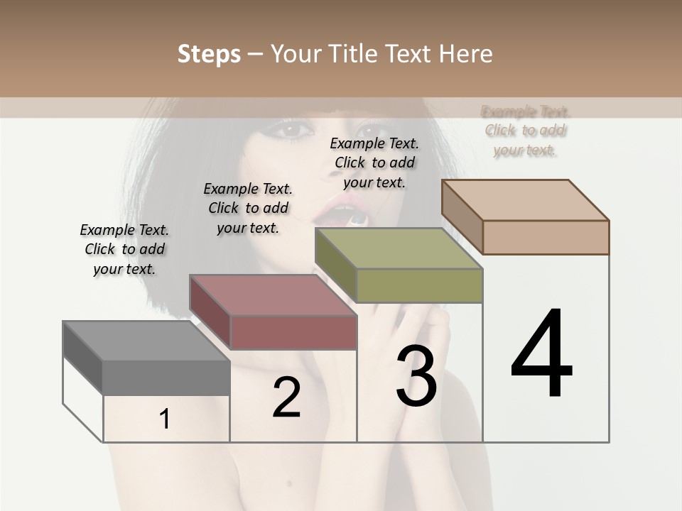 A Woman With Black Hair Is Posing For A Picture PowerPoint Template