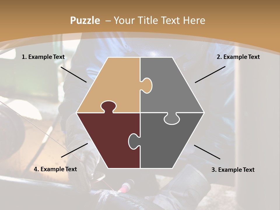 A Man In Protective Gear Working On A Pipe PowerPoint Template