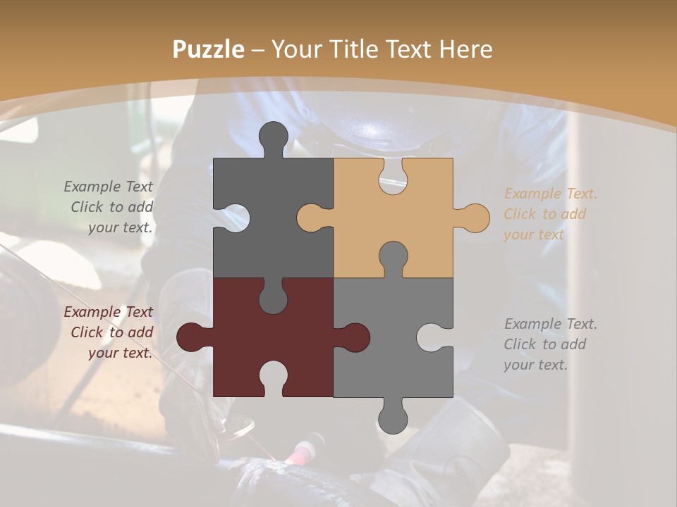 A Man In Protective Gear Working On A Pipe PowerPoint Template