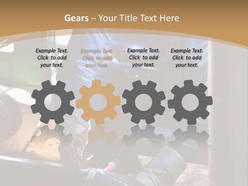 A Man In Protective Gear Working On A Pipe PowerPoint Template