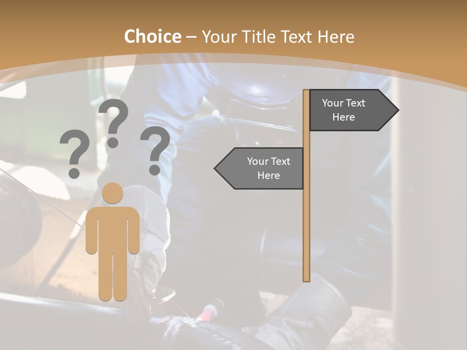 A Man In Protective Gear Working On A Pipe PowerPoint Template