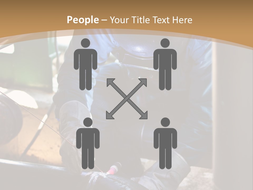 A Man In Protective Gear Working On A Pipe PowerPoint Template