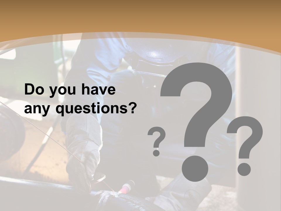 A Man In Protective Gear Working On A Pipe PowerPoint Template