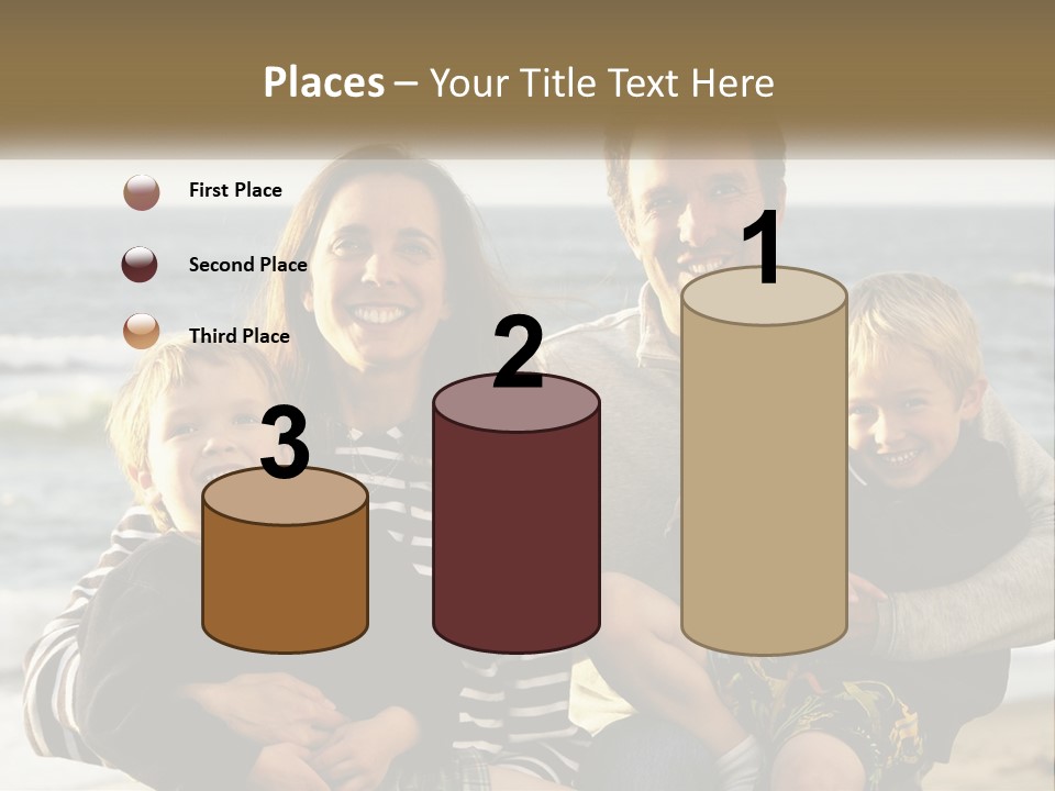 A Man And Two Children Are Posing For A Picture PowerPoint Template