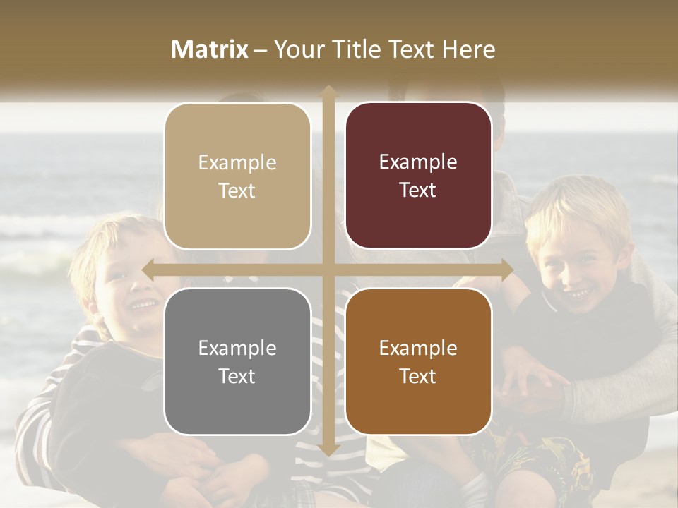 A Man And Two Children Are Posing For A Picture PowerPoint Template