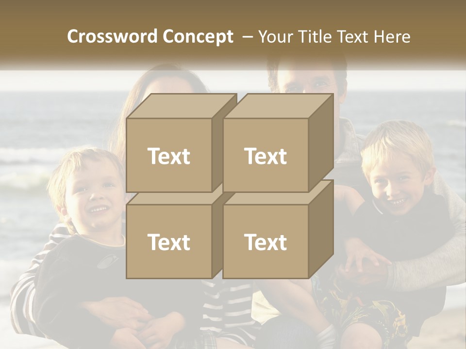 A Man And Two Children Are Posing For A Picture PowerPoint Template