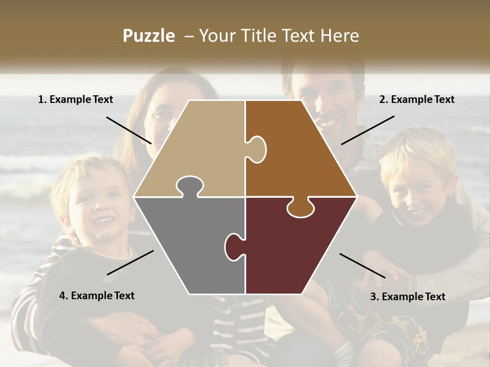 A Man And Two Children Are Posing For A Picture PowerPoint Template