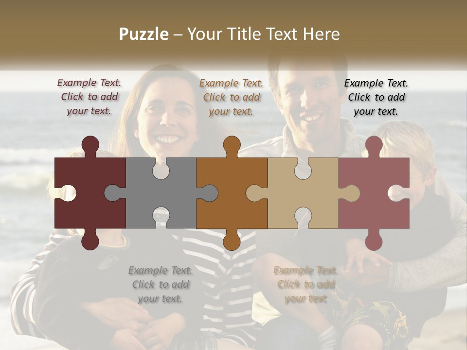 A Man And Two Children Are Posing For A Picture PowerPoint Template