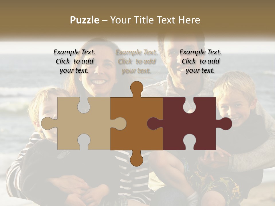 A Man And Two Children Are Posing For A Picture PowerPoint Template