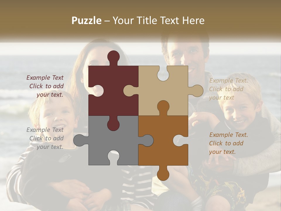 A Man And Two Children Are Posing For A Picture PowerPoint Template