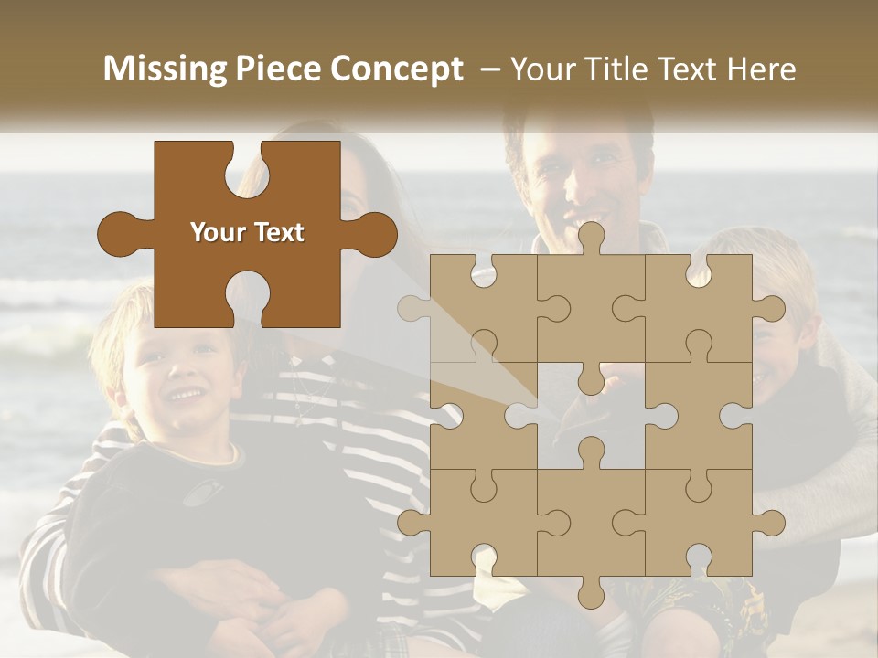 A Man And Two Children Are Posing For A Picture PowerPoint Template