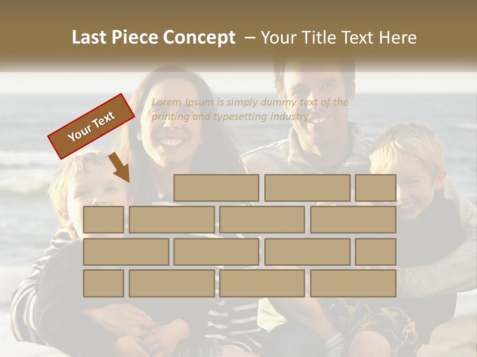 A Man And Two Children Are Posing For A Picture PowerPoint Template