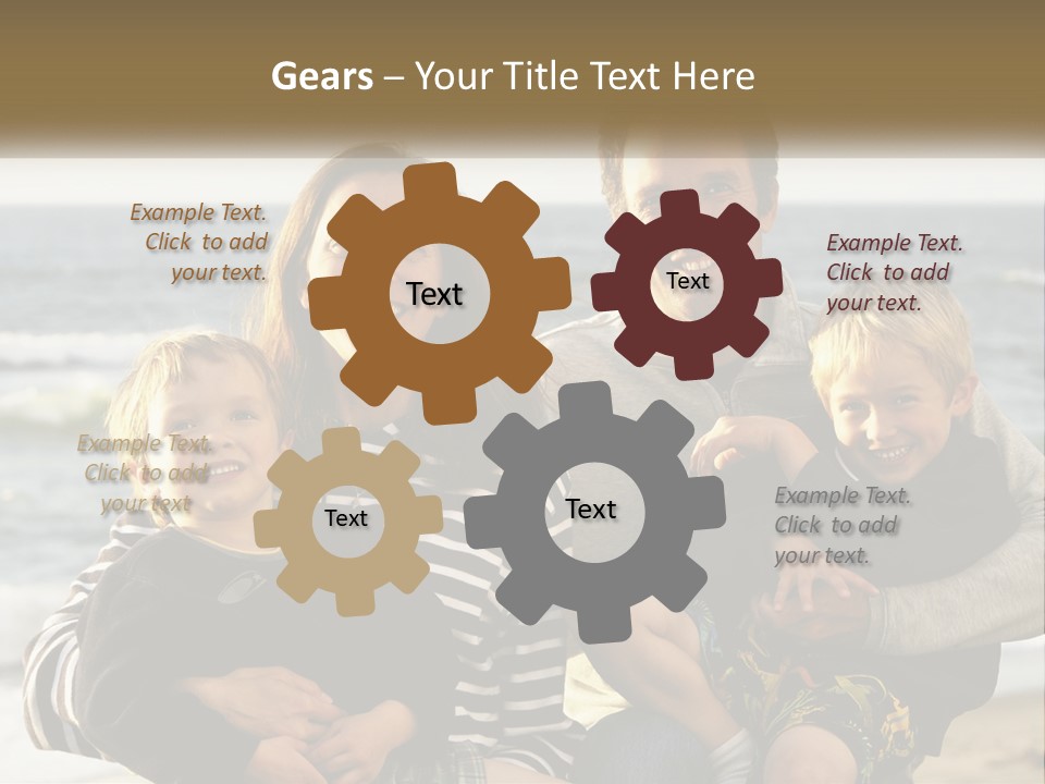 A Man And Two Children Are Posing For A Picture PowerPoint Template