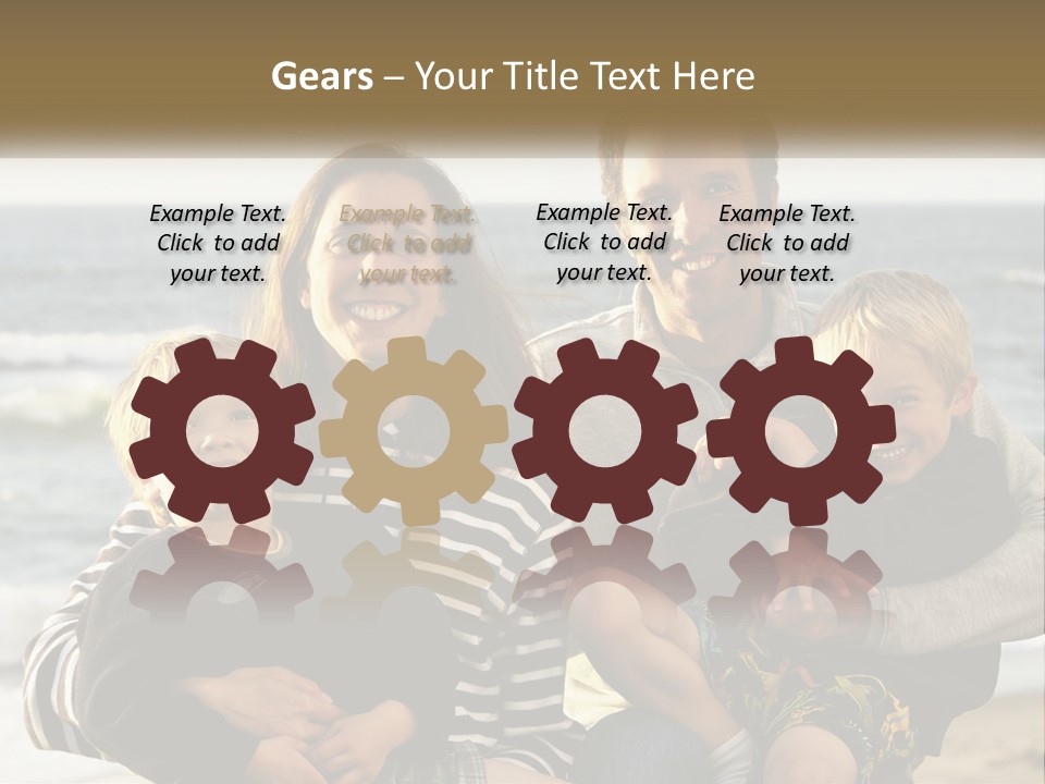 A Man And Two Children Are Posing For A Picture PowerPoint Template