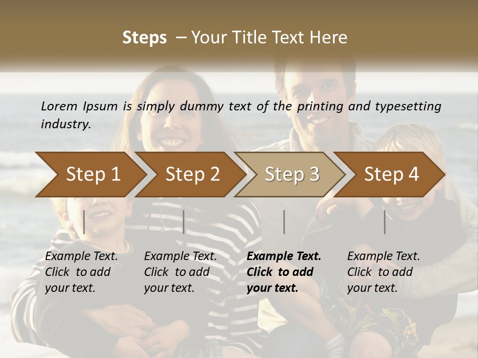 A Man And Two Children Are Posing For A Picture PowerPoint Template