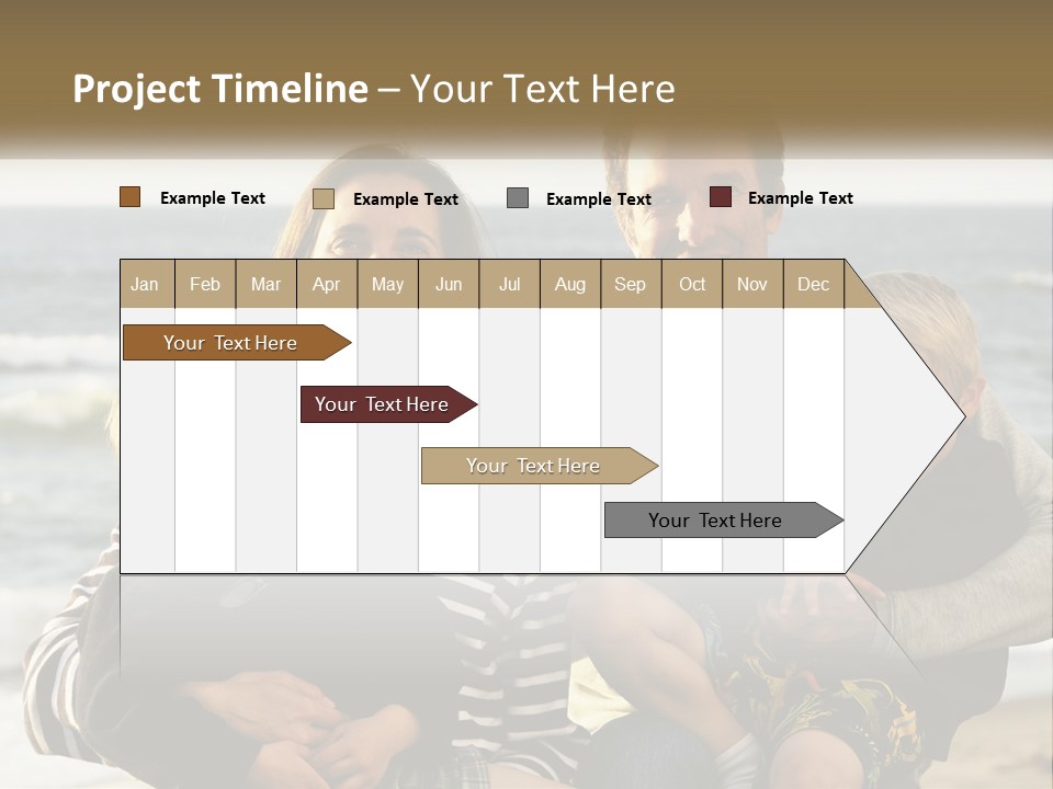 A Man And Two Children Are Posing For A Picture PowerPoint Template