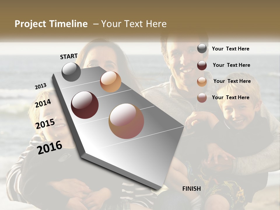 A Man And Two Children Are Posing For A Picture PowerPoint Template