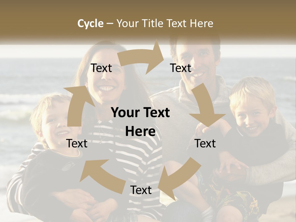 A Man And Two Children Are Posing For A Picture PowerPoint Template