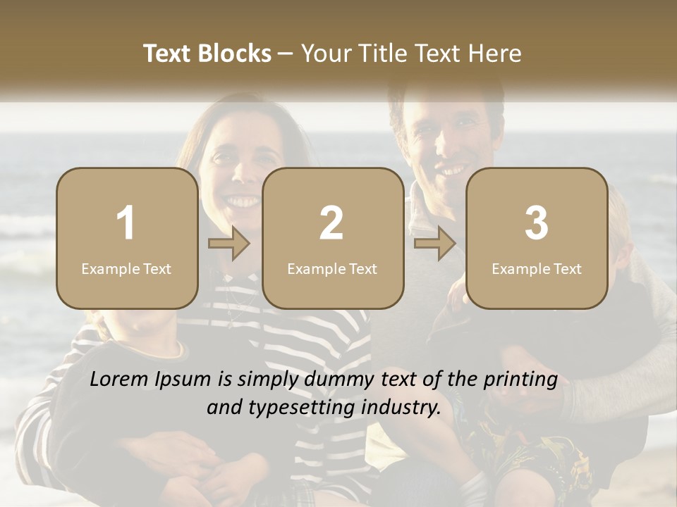 A Man And Two Children Are Posing For A Picture PowerPoint Template