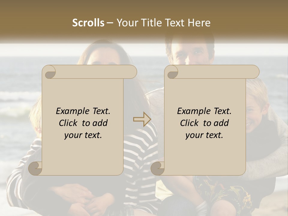 A Man And Two Children Are Posing For A Picture PowerPoint Template